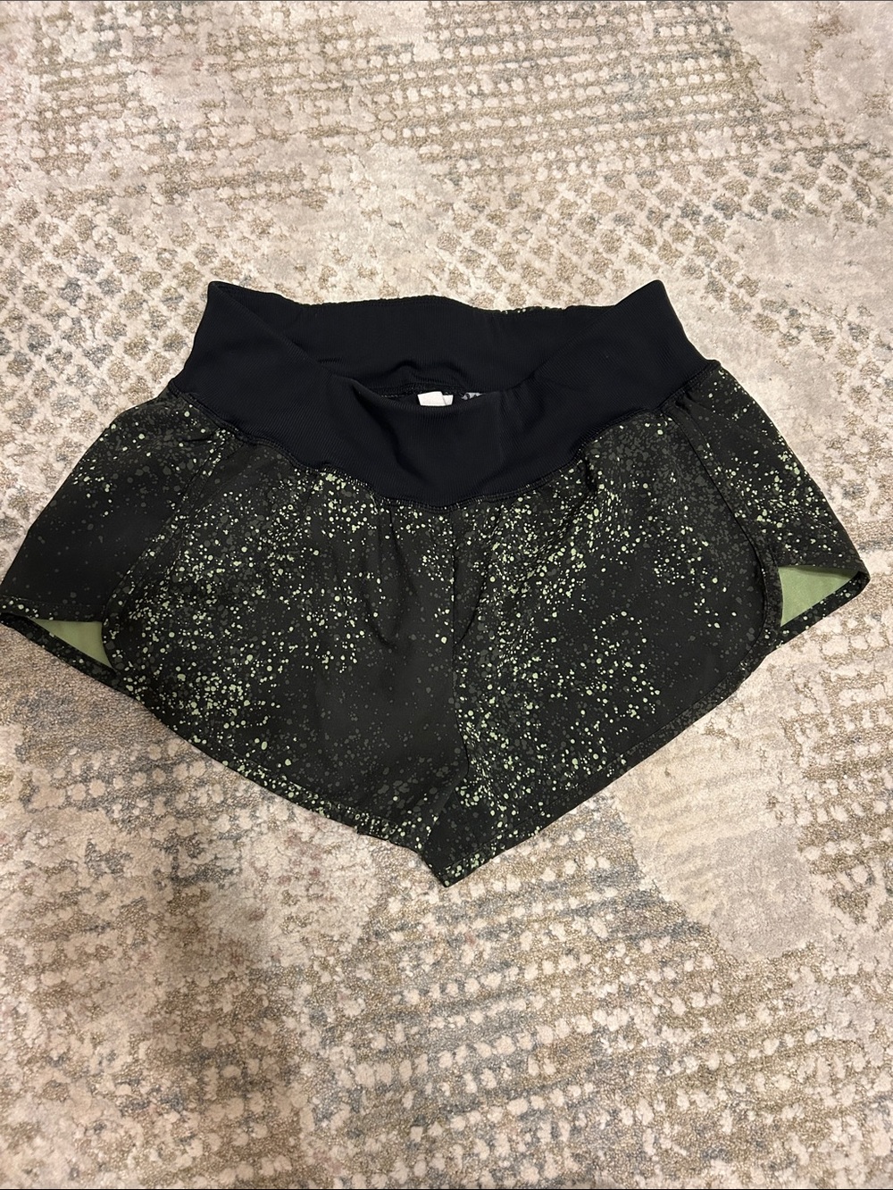 Zella Black Shorts with Lime Green Inner Detail